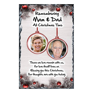 Customised Christmas Remembrance Slate - Robin & Berries